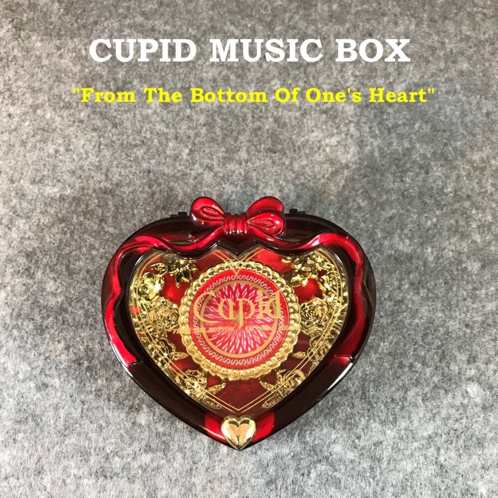 Cupid Heart Music Box - Red and Gold